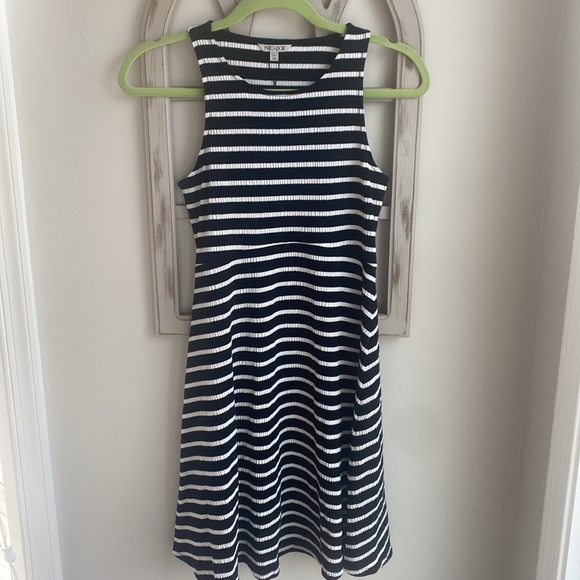 Nic & Zoe Late Sunset fit & flare black & white knit striped Dress XS NWT - Picture 4 of 9